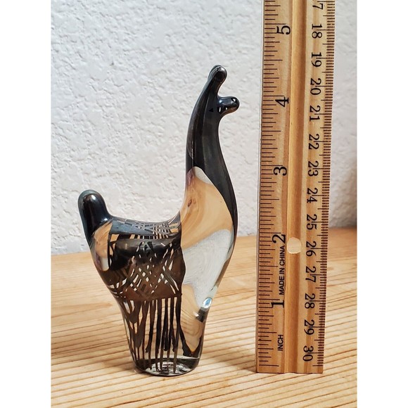 Vintage Hand Blown Llama Alpaca Glass Figurine Silver Overlay  5” - Picture 9 of 11